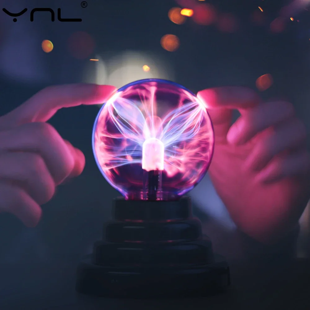 3 Inch USB Novelty Magic Plasma Ball Lamp Touch Sensitive Atmosphere Night Light Desk Decor Novelty Lamp Birthday Children Gift