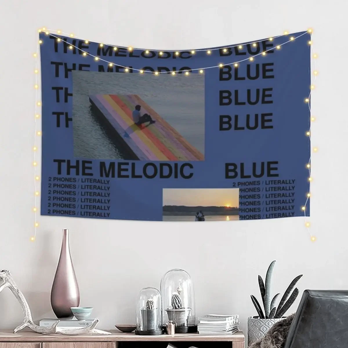 The melodic blue album Tapestry Room Aesthetic Outdoor Decoration Anime Decor Things To The Room Tapestry