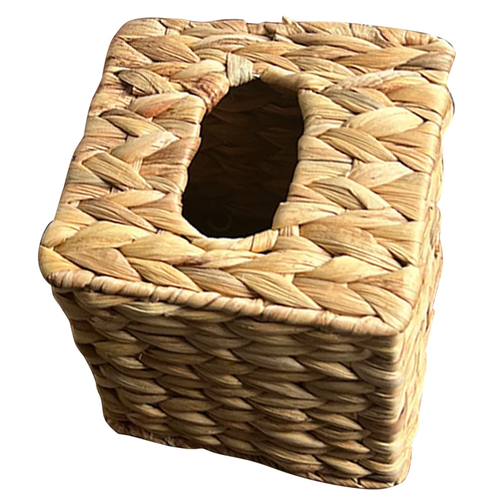 Natural Hand Woven Tissue Box Rectangular Desktop Storage Basket Household Napkin ganizer Decorative Paper Towel Holder Home
