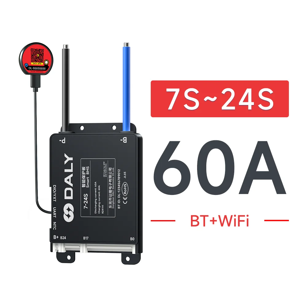 Daly Smart BMS 30A 40A 60A 80A 100A 120A 150A 200A WIFI Ingebouwde Bluetooth 7S 8S 13S 14S 16S 17S 20S 24S Lifepo4 Li-Ion LTO