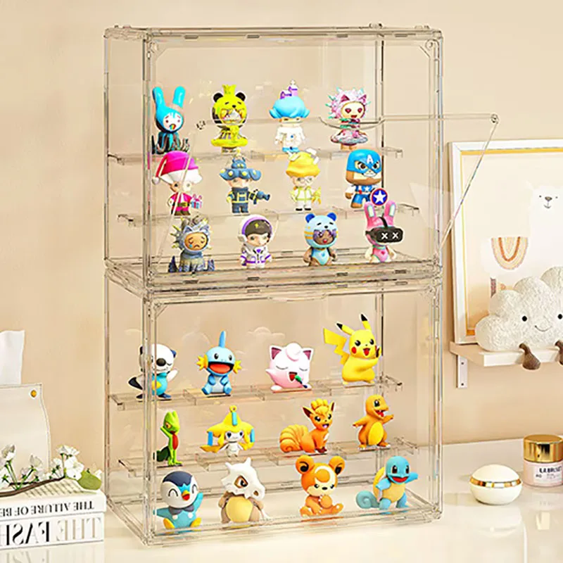 Blind Box Lagerung Display Stand Hohe Transparenz Große Kapazität Staubdicht Pop Martess Puppe Box Desktop Spielzeug Verdickte Figur Box