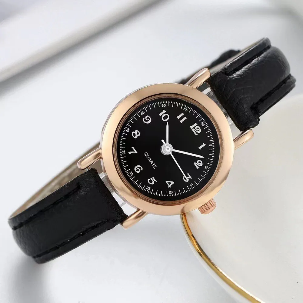 Relojes de pulsera clásicos de cuarzo Para Mujer, reloj con correa de cuero informal, nuevo reloj analógico con esfera redonda, Relojes de pulsera Para Mujer