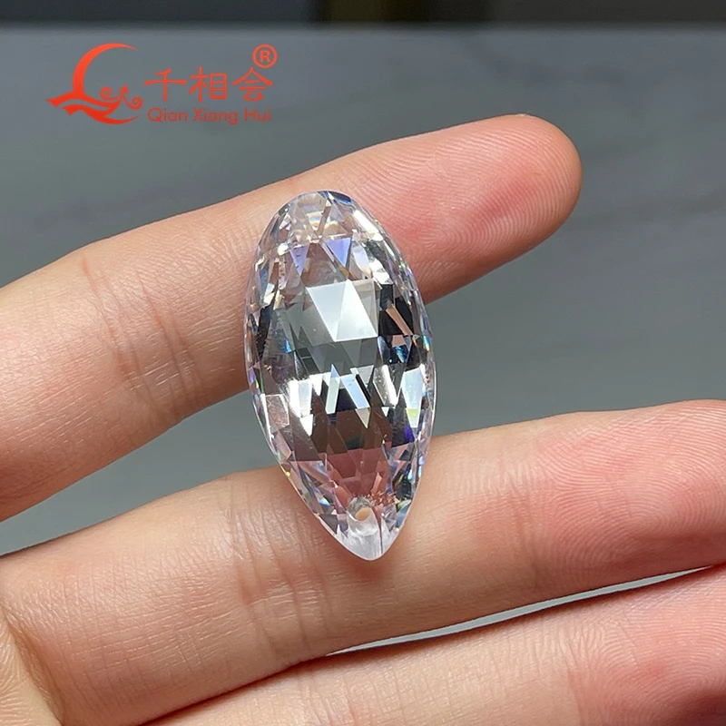 

110ct 17*36mm white color pear drop shape The Briolette India cubic zirconia loose stone cz stone