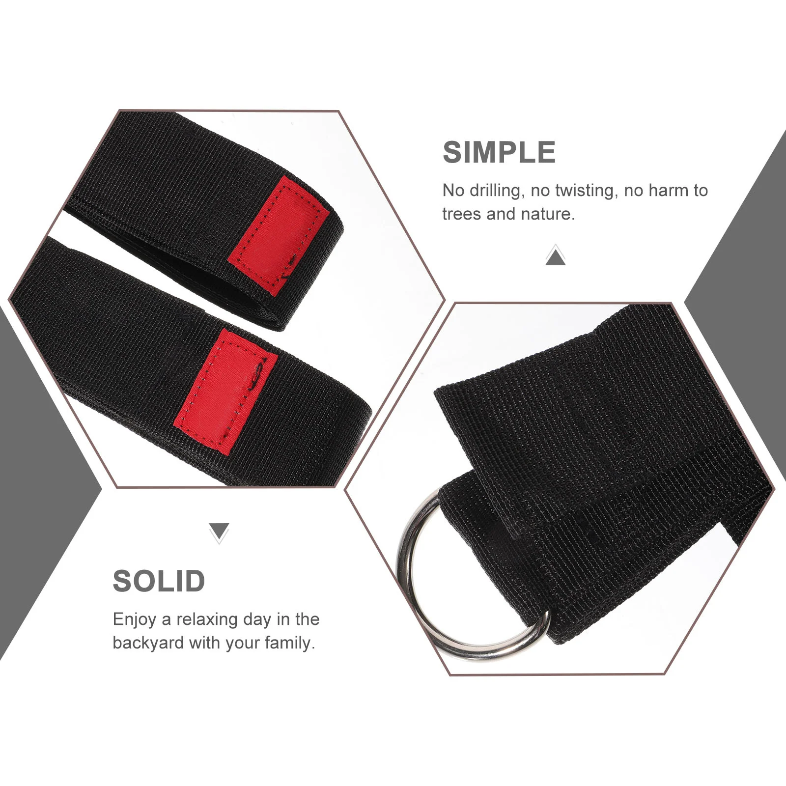 2 pcs Strap S Hook Heavy Hammock Rope Duty Nylon Rope For Tree Hammock Hanging Kit Outdoor Backyard Use