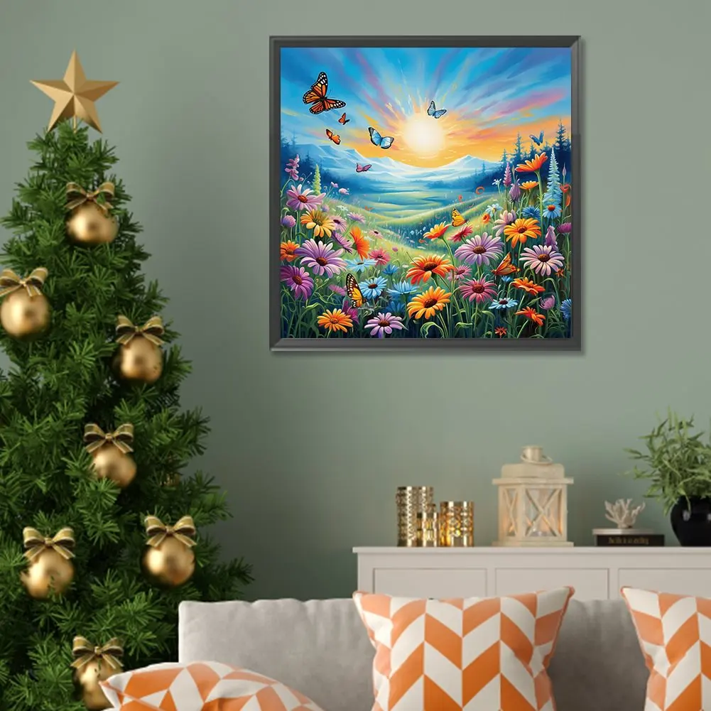 Diamond Painting Family Cute Deer Flower Full Fairy Dust Diamond Art Crystal Resin Mosaic Painting Kit AB Drill Cross Stitch Set