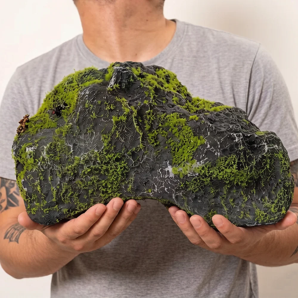 1 Stück simulierter Moosstein, künstlicher Felsen für die Innen- und Außengartendekoration, künstliche Landschaftsdekoration