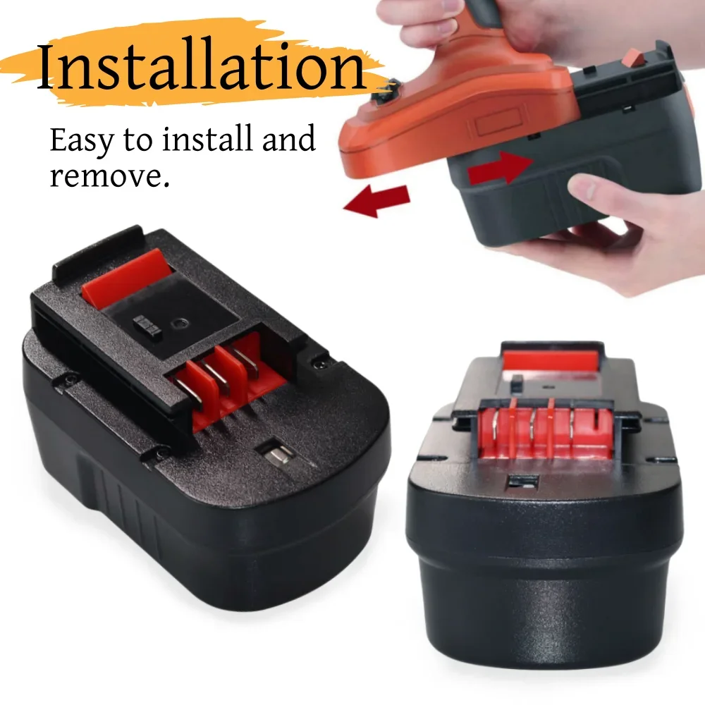 Untuk Black & Decker A1712 FS120B FSB12 HPB12 A12 A12-XJ A12EX FS120B FSB12 FS120BX 14.4V 4.0 6.0Ah NI-MH Baterai Pengganti