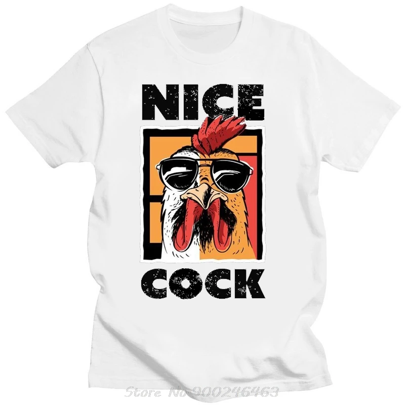 Nice Cock Cool Chicken T-shirt Funny Graphic T Shirt Casual Short Sleeve Men Clothing Tees Tops Summer Streetwear Cotton Tshirt
