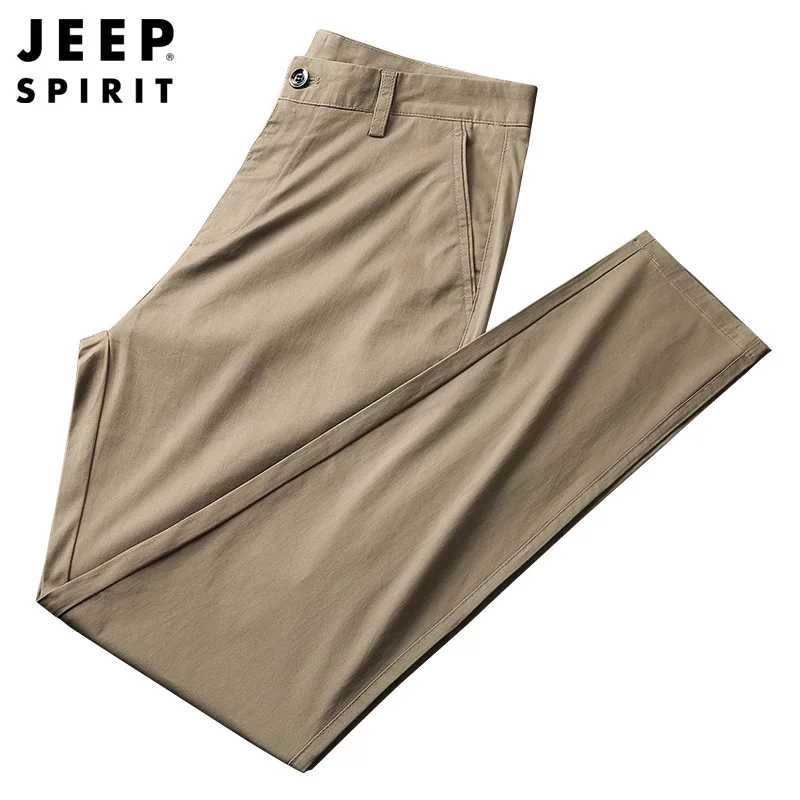 

JEEP SPIRIT Casual Pants Men Fashion Simple Straight Pants Men's Autumn and Winter Mens New Solid Comfortable Business Trousers