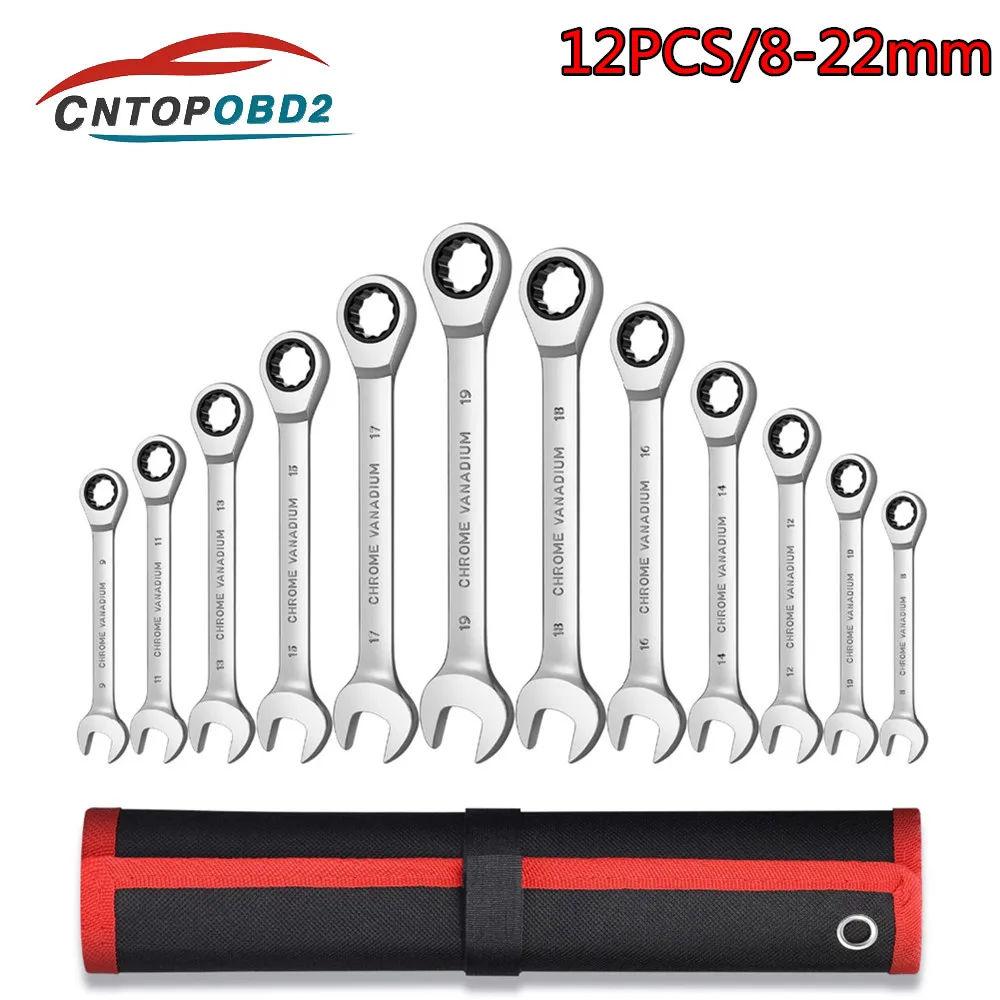 Best Ratchet  Combination Wrench Set Multifuctional Spanner Kit Chrome Vanadium Steel Key Wrench Set Car Repair Tool With Bag