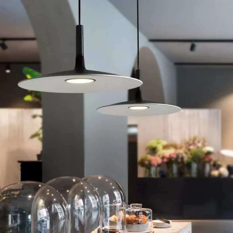 Imagem -02 - Modern Nordic Led Round Thin Pendant Light Lâmpada Pendurada Lustres de Teto para Cozinha Sala de Jantar Restaurante Café