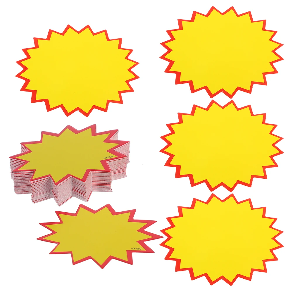 

300 Pcs Erase Tag Fluorescent Price Signs Garage Sale Star Blank Yard Tags Shape