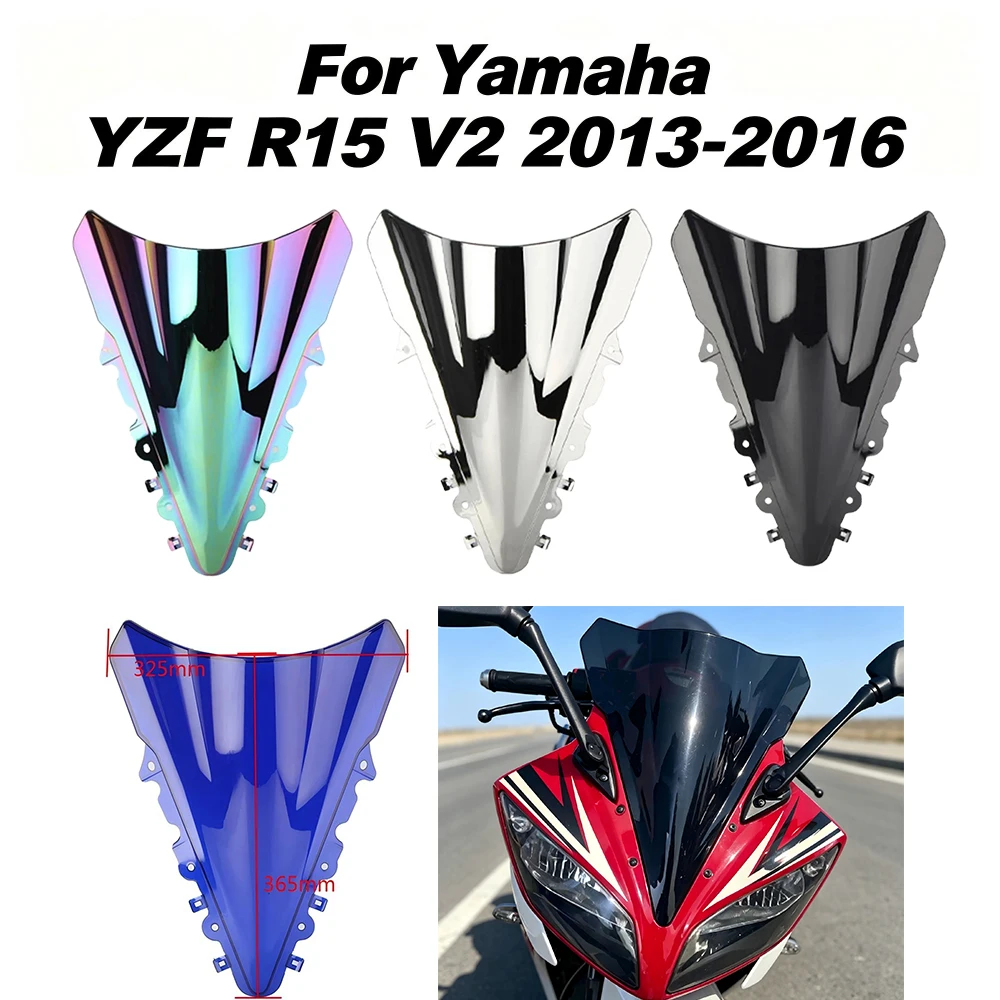 

YZFR15 Motorcycle Windscreen Windshield Wind Deflectors Double Shield Protector For Yamaha YZF R15 YZF-R15 V2 2014 2015 2016