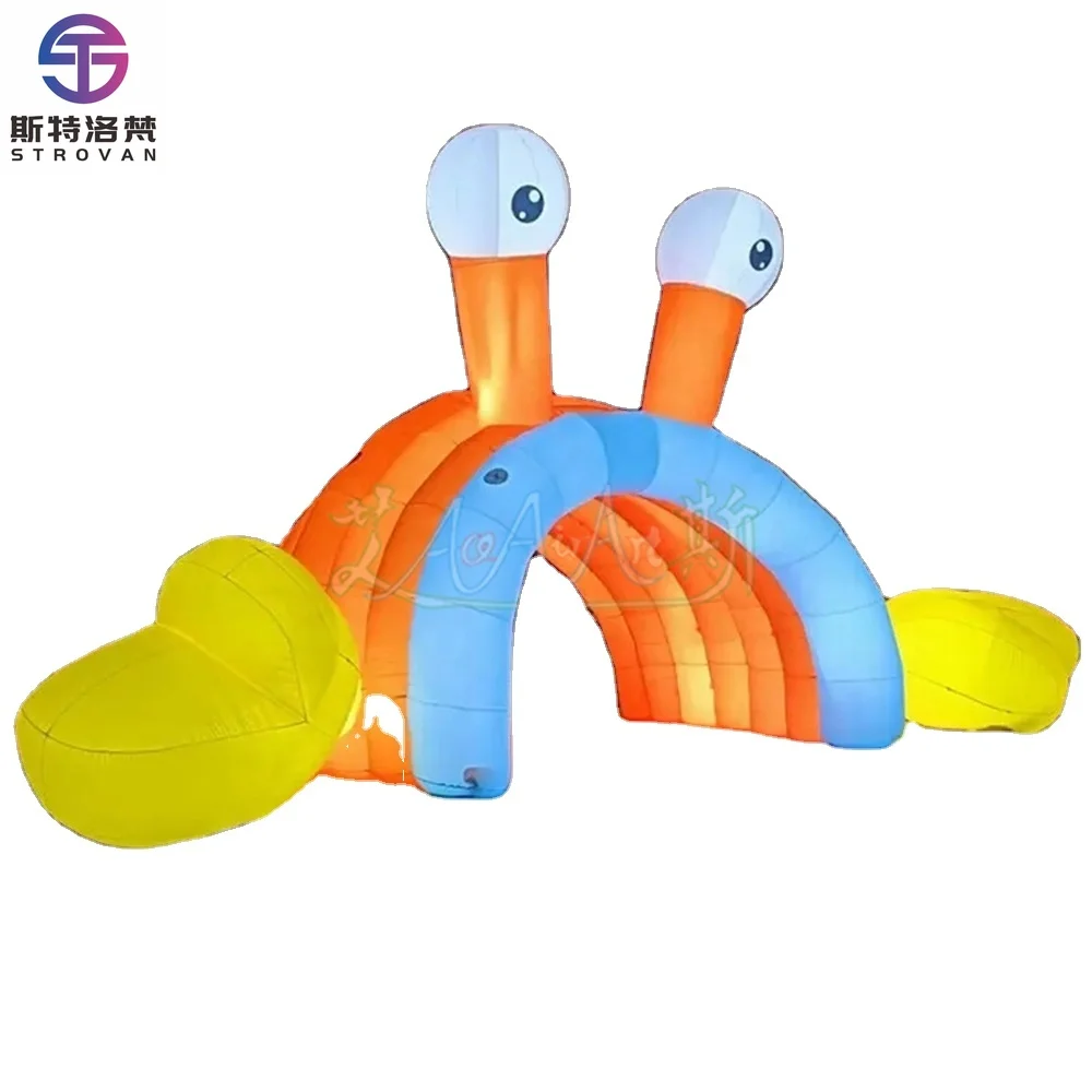 

STLF Unusual Inflatable Snail Tunnel Tent Pop-Up Illuminated Cartoon Channel Entrance for Shopping Mall Decoration & Party Event