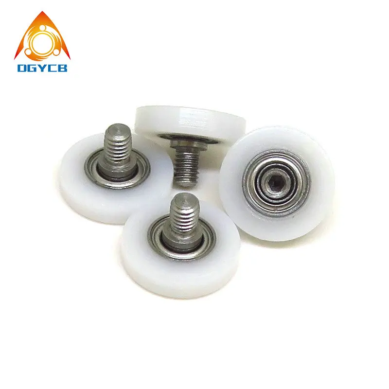 5pcs OD 15mm Package POM Bearing Flat Pulley With M4 Screw 15xM4 BS62315-4C1L5M4 Sliding Glass Door Mute Nylon Wheel Roller