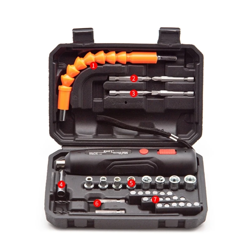 

Cordless Electric Screwdriver Rechargeable Screwdriver Multifunction Repair Appliances Set Household Maintenance Tool Power
