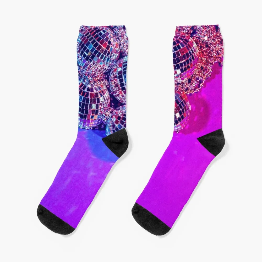 

Shiny small disco balls sparkling beautiful purple light Socks Climbing with print Socks For Girls Men's