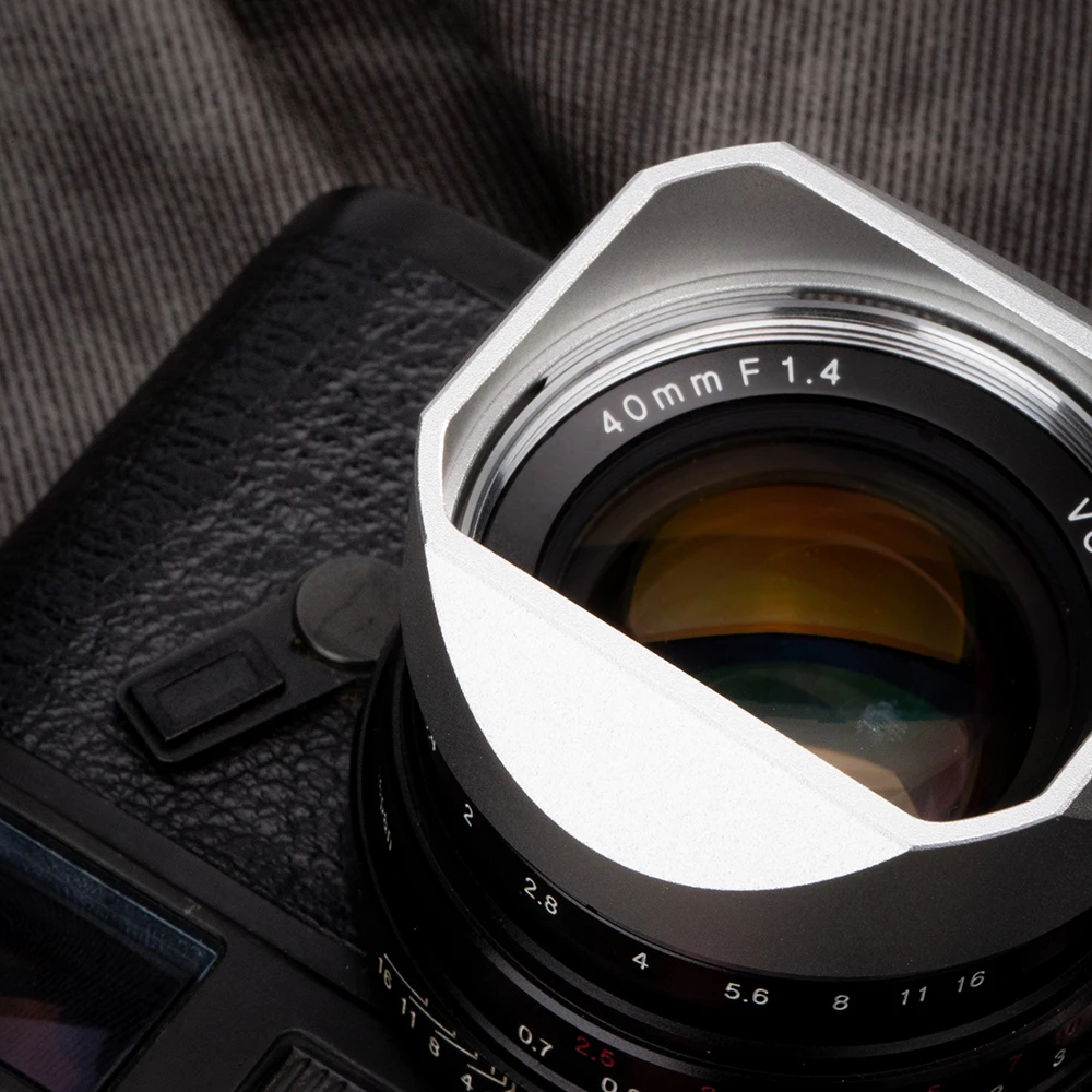 メタルレンズフード レンズシェード フォイアトランダー 35mm F1.4 VM 40 1.4 50 1.5 ライカ 35F2aa LH-6用 レンズフードをキャップに交換