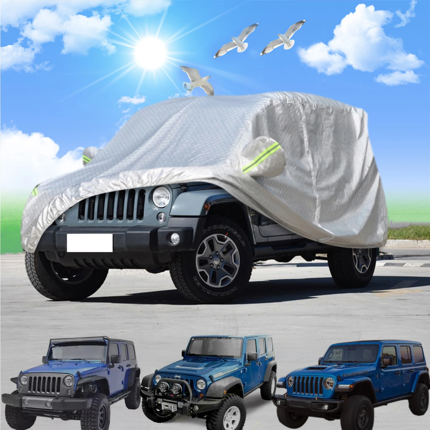 Universal Car Covers Body Outdoor Waterproof Protection Cover for Jeep Wrangler TJ JK JL 1997-2024 Auto Exterior Accessories