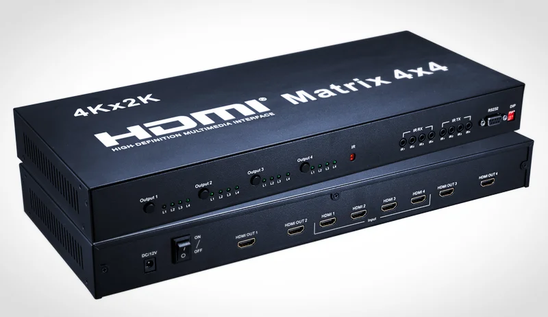 Matrix 4X4 4 Ports Audio/Video Optical Switch Splitter Mixer