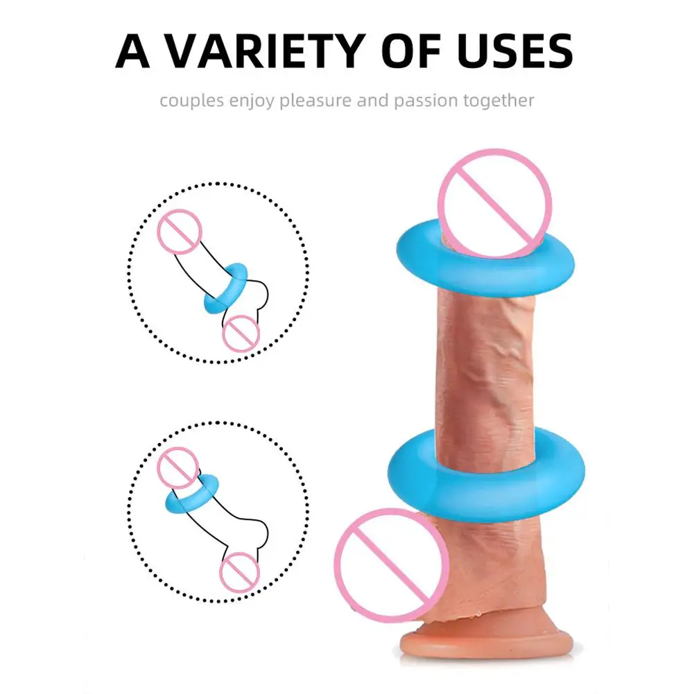 Reversal Men Thicked Silicone Lock Cock Ring for Delaying Sex Life Penis Training Sleeve Time Delay Device Sex Toys for Men
