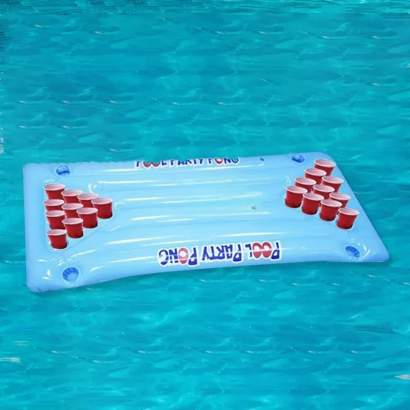 Inflatable beer cup table tennis game table floating bed water entertainment ice tank beer table game floating row