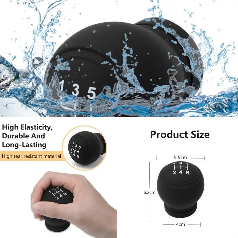 Universal Silicone Gear Shift Lever Cover, Waterproof Dustproof Anti-slip Manual Shift Knob Sleeve, Car Gear Handle Protection A