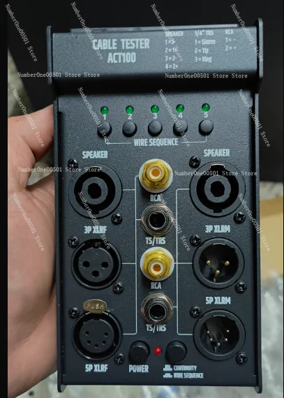 

Аудиометр ACT100 XLR QARON для тестирования линий, специализированный для сценической аудиотехники, с функцией обнаружения 6.5-мм разъемов