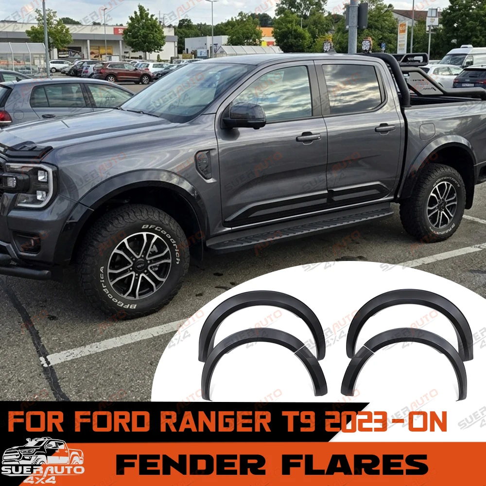 Parafanghi per Ford Ranger T9 2023-2026, estensioni passaruota da 35 mm, accessori auto neri opachi, larghezza 35 mm