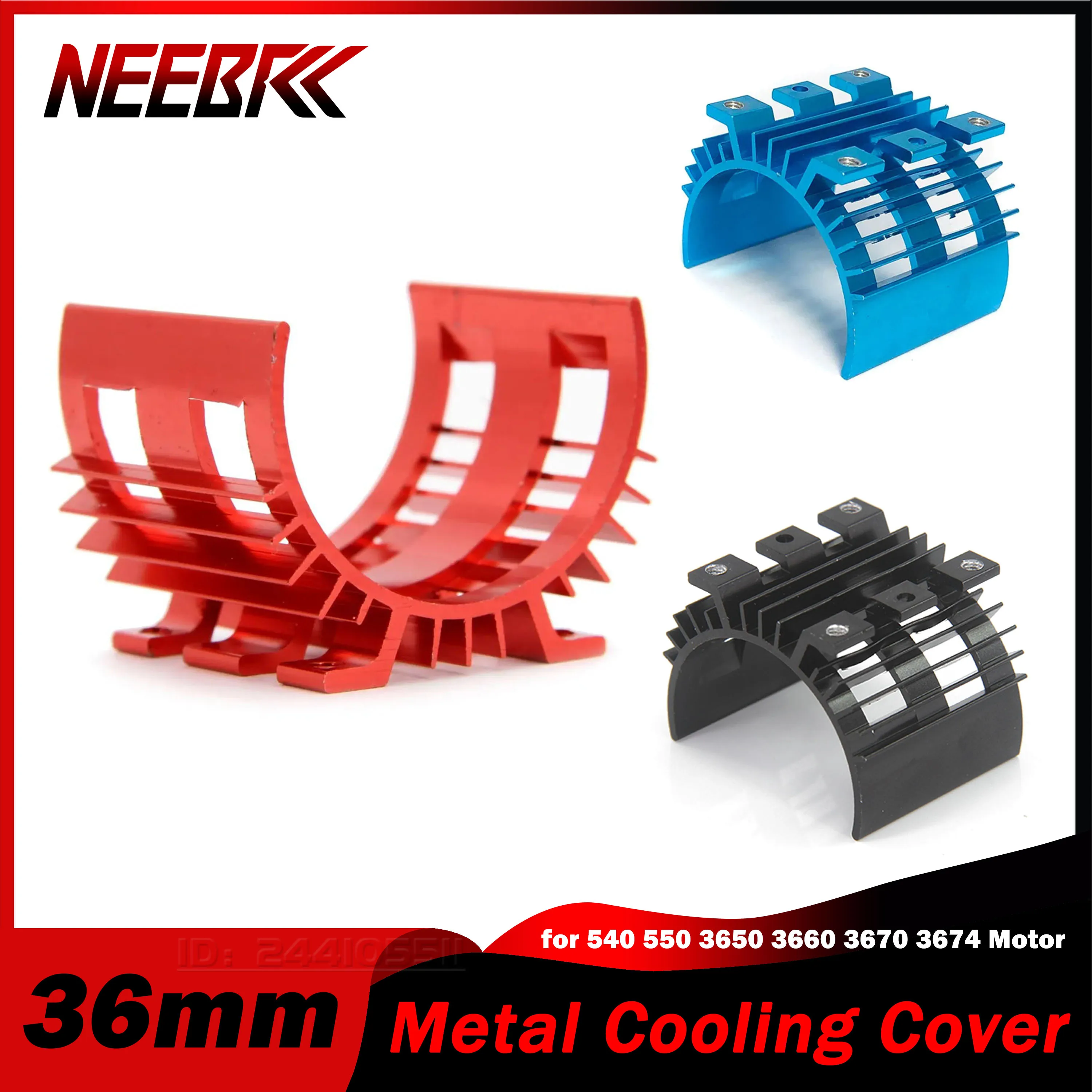 

NEEBRC 36mm Metal Cooling Cover Heatsink Upgrade for 1:10 RC Car Axial HSP Traxxas 540 550 3650 3660 3670 3674 Motor Heat Sink