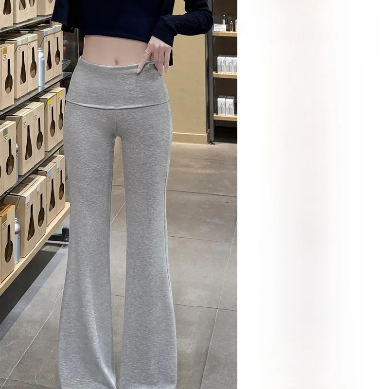 Wyszczuplające spodnie do jogi z wysokim stanem i rozszerzanymi nogawkami, damskie, jesienne, nowe, luźne, codzienne spodnie z niskim stanem, dzwonkowe, modne dla dziewczyn.
