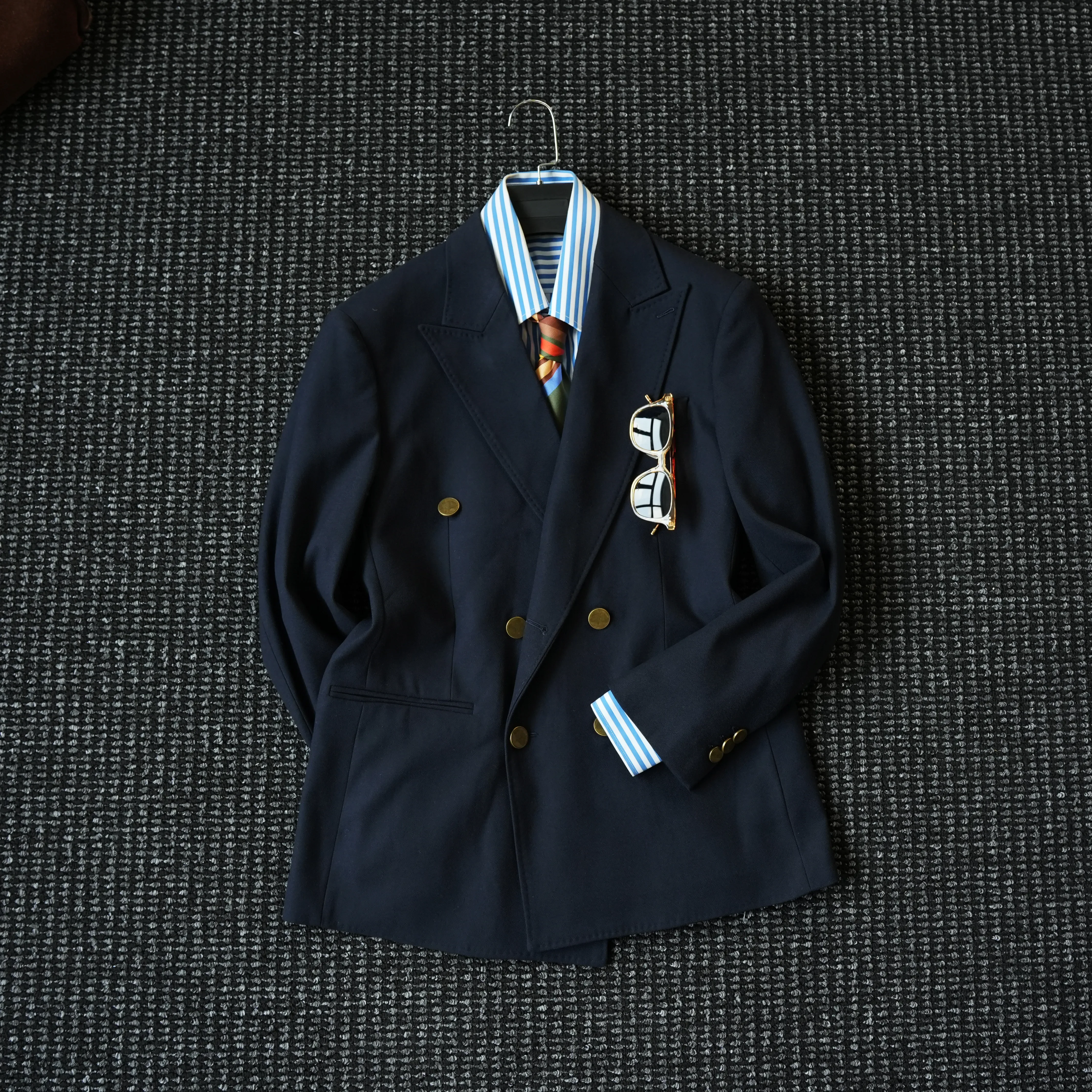 Haute couture Blaze barge collar suit men's single grain buckle gentleman suit jacket