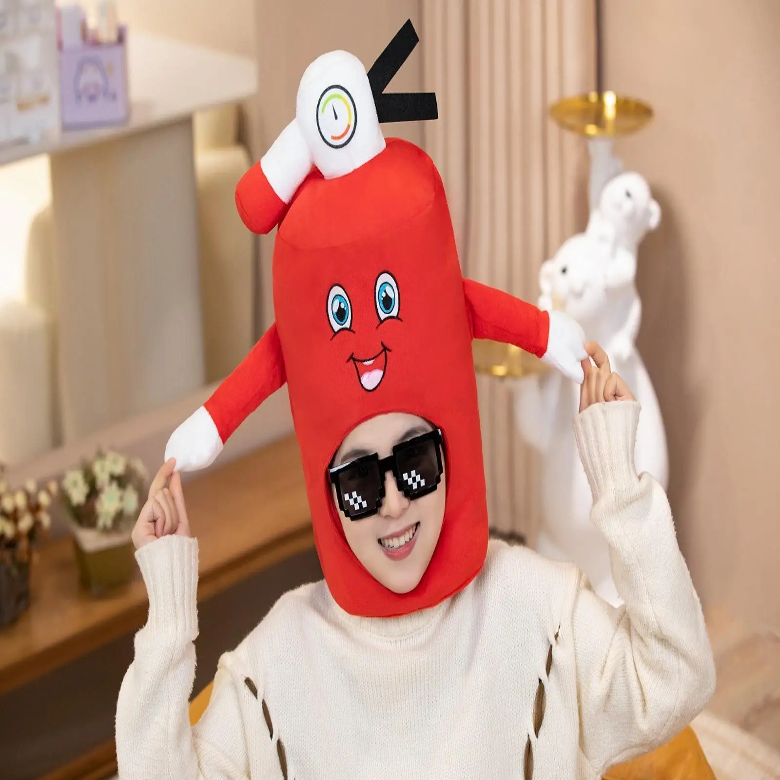Brandblusser Hoed Cosplay Creatief Leuk Kostuum Accessoires Hoofddeksel Kostuum Cap voor Carnaval Party Fancy Dress Halloween Vakantie