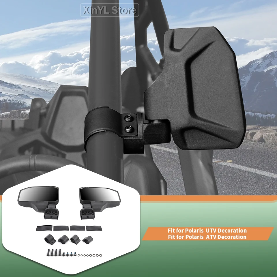 2 PC UTV ATV Side Rearview Mirror Bar End Universal For Polaris RZR PRO XP Ultimate 4x4 2021 Up Carbon fiber-style Accessories