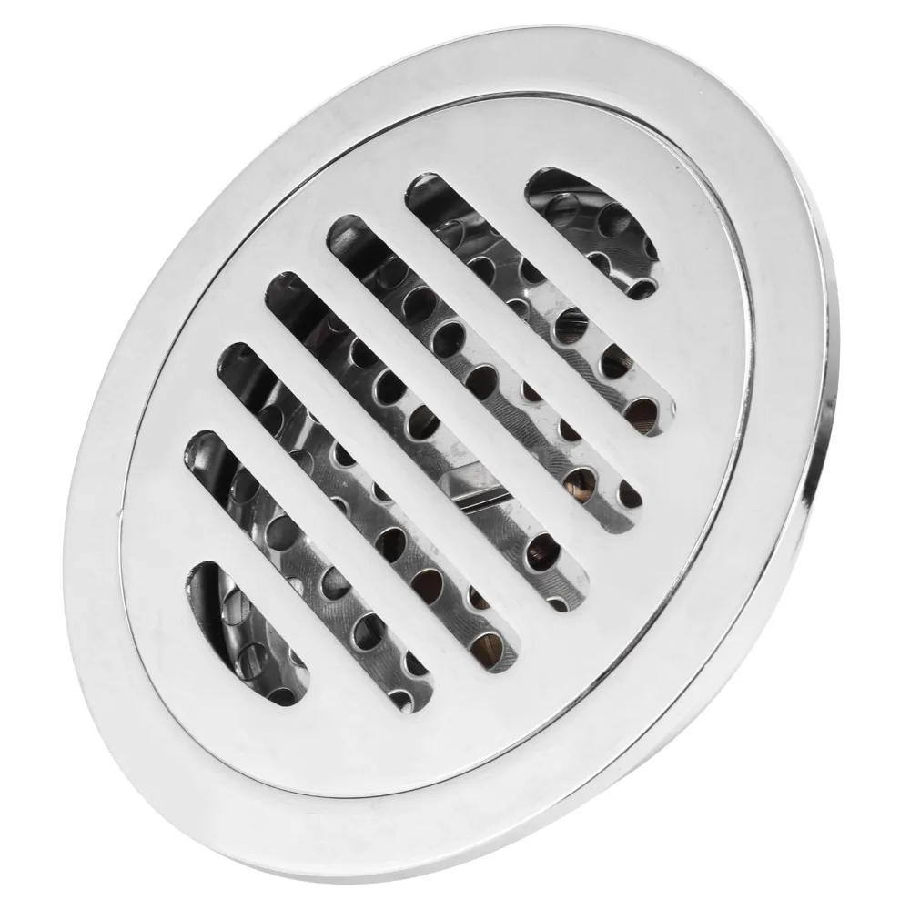 Easy Clean Round Floor Drain Silver Insectproof Design Floor Drain Strainer Deodorant Function Copper Hair Catcher Garage