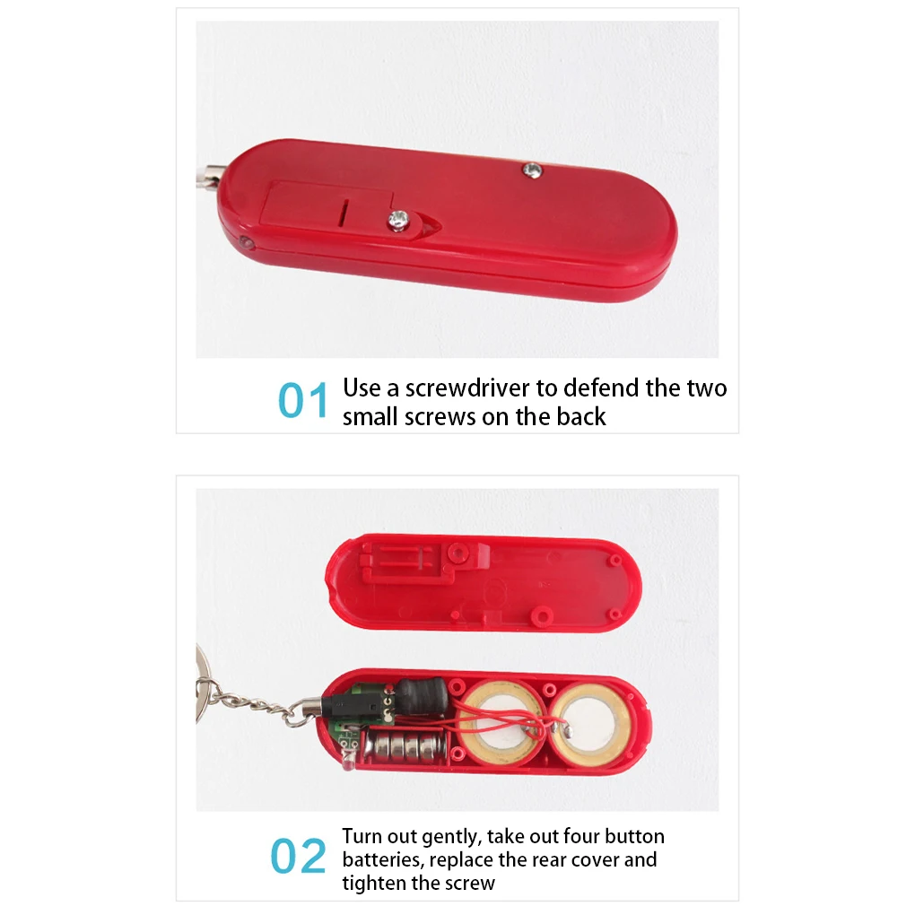 

Loud Alerts Alarms Keyring Night Walking Running Jogging Safety Personal Alarming Tool Battery Powered Security Red