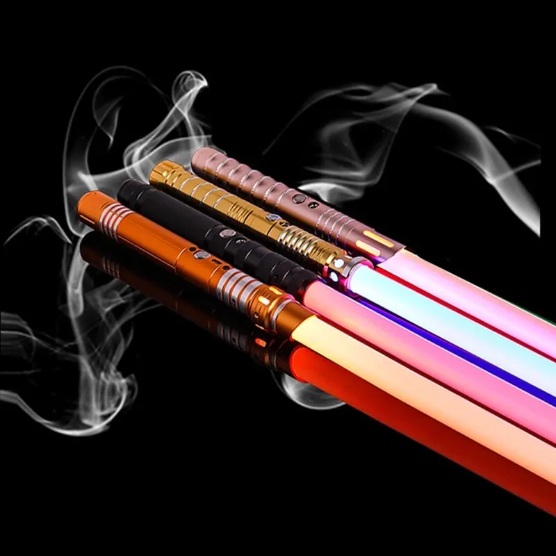 RGB Metal Heavy Lightsaber 16 Colors LED Rave Cosplay Laser Sword Kids Weapon Rechargeable Party Glow Toy Upgraded Version