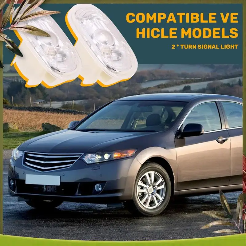 

A84R-2Pcs Front Fender Light Side Turn Signal Repeater Lamp For Honda Civic FA1 FB2 2009-2014 Accord 2008-2013