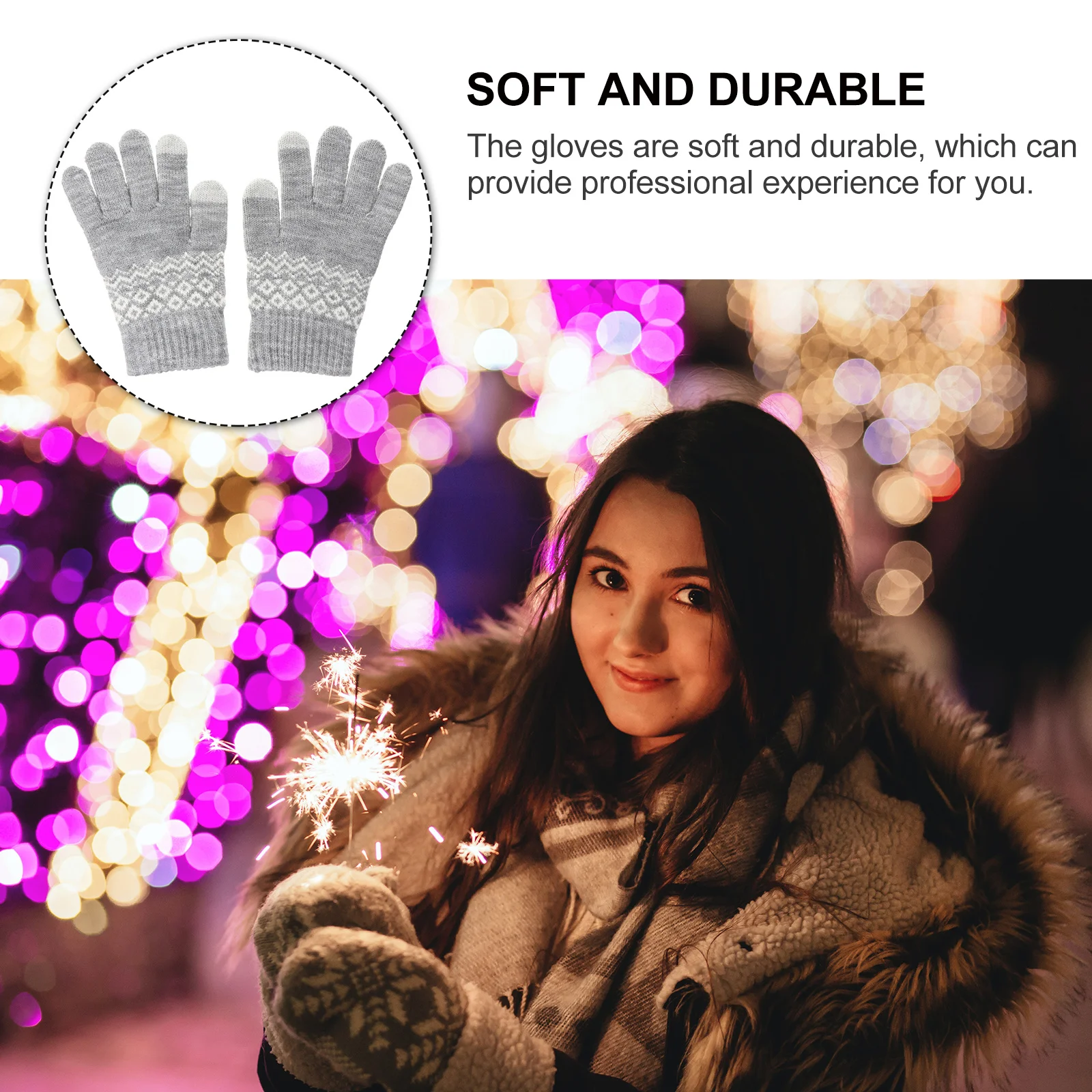 

1 пара перчаток для сенсорного экрана, зимние утолщенные теплые вязаные перчатки для мужчин и женщин, дышащие противоскользящие унисекс, для езды на велосипеде, для использования на открытом воздухе