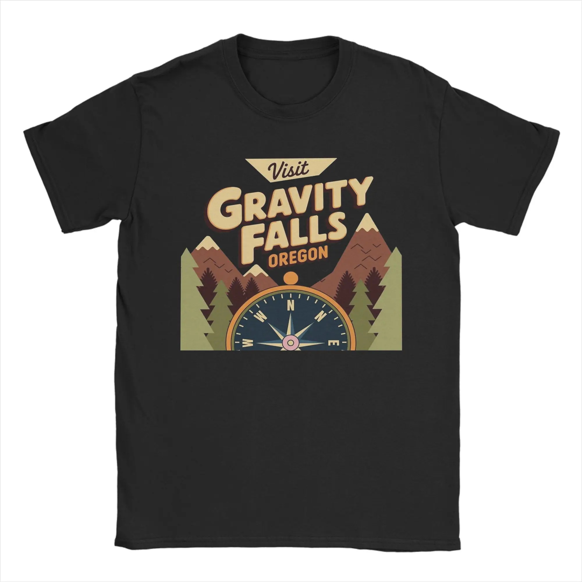 Novelty Visit Gravity Falls Oregon T-Shirt Men Crewneck Pure Cotton T Shirts Short Sleeve Tee Shirt Summer Tops
