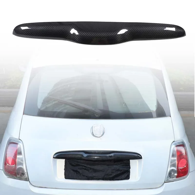 1Pcs Real carbon fiber For Fiat 500 2010-2026+ Car tailgate decorative strip sticker car exterior protection accessories