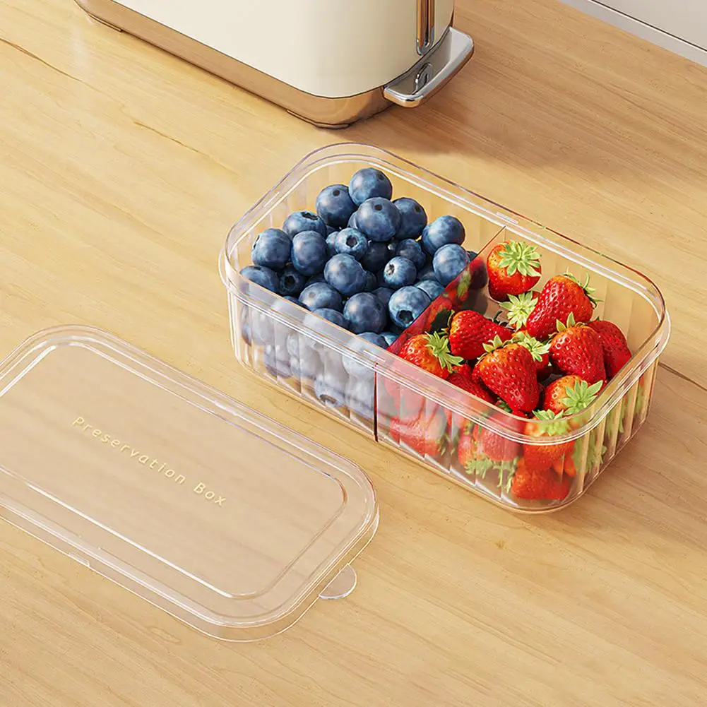 Fruit Vegetable Storage Container Microwave Sealed Food Fridge Box Rectangular Box -keeping Storage Kitchen Organizer C3k9