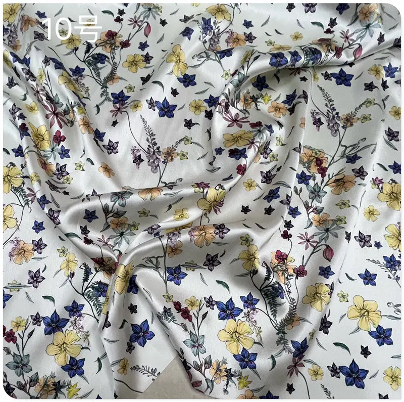 19 Momme Stretch Silk Fabrics Digital Printing Silky Silkworm Silk Satin Shirt Dress Cheongsam Cloth