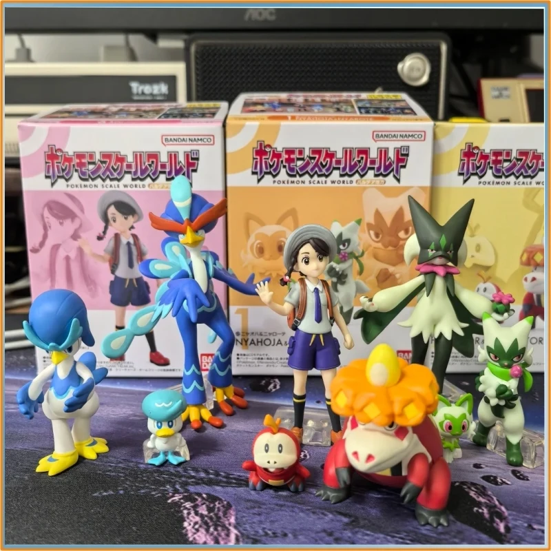 Bandai Pokemon Scale World Paldea Region Scarlet Violet Sprigatito Floragato Fuecoco Crocalor Action Figure Model Toy Gift