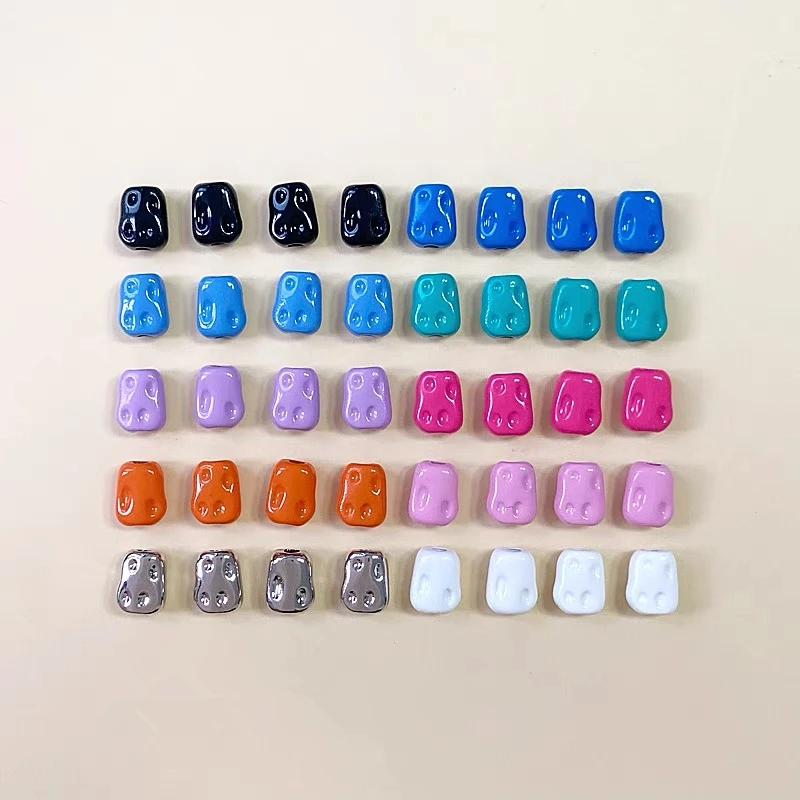 Wholesale 100pcs/lot spray-paint geometry Irregular stones shape alloy beads diy jewerly earring/garment pendant accessory