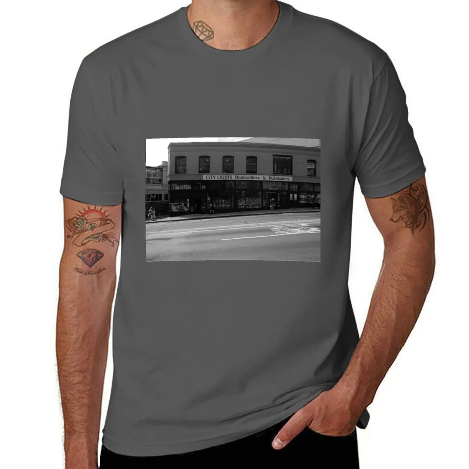 

City Lights Booksellers T-Shirt t shirts for man pack white t shirt man designer T-Shirt