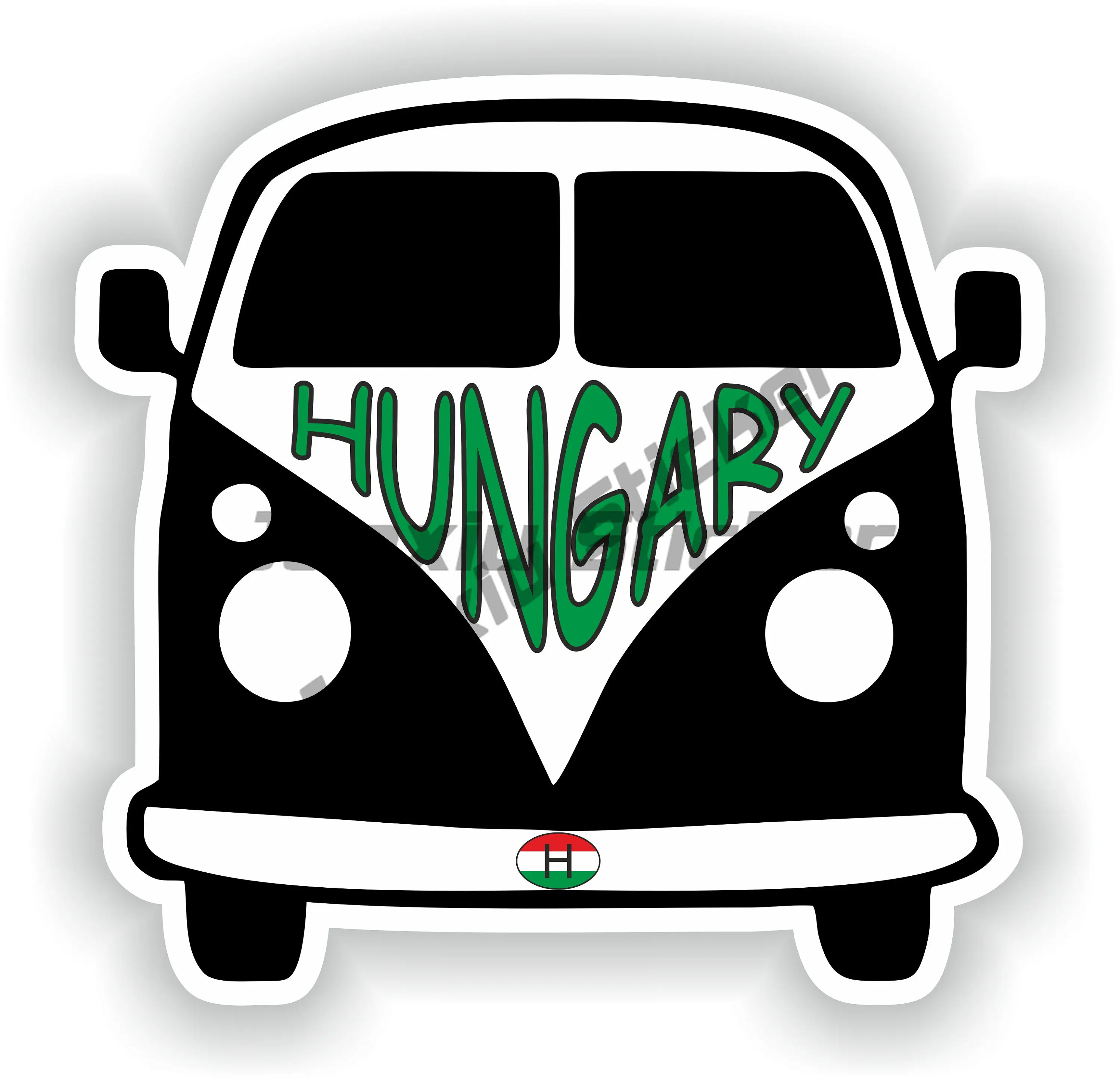 Hungary Round Flag Seal Sticker  Budapest Coat of Arms Hungary Flag Hu Hungarian Shield Van for Car SUV Laptop Book Fridge