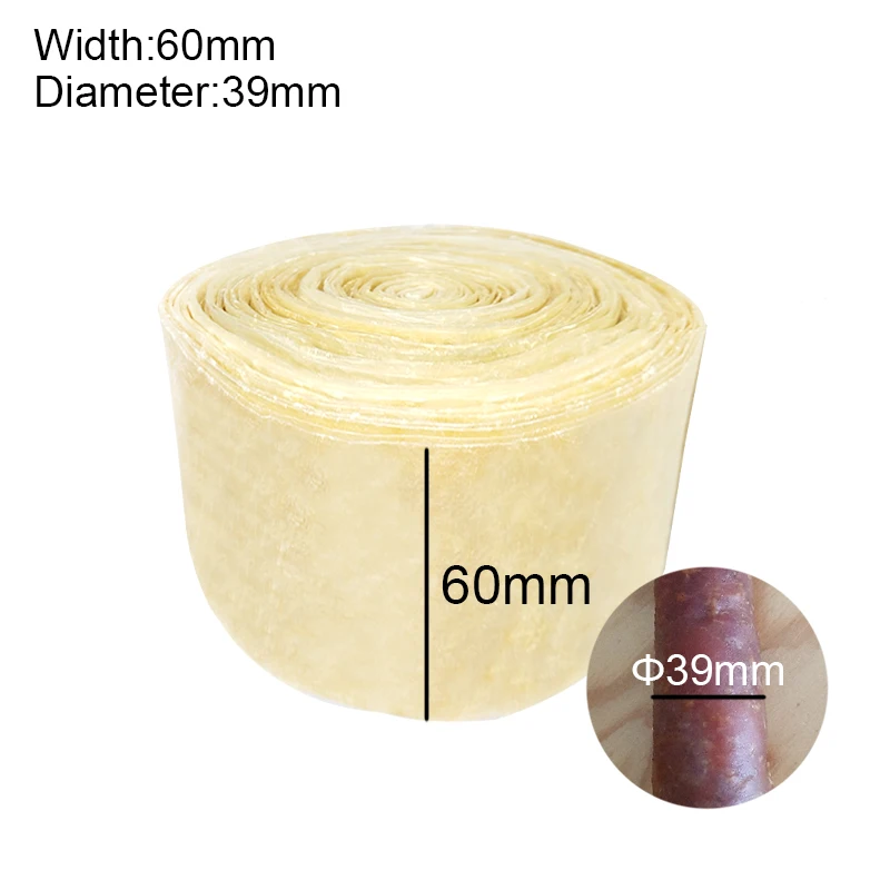 BBQ 16 Meters Casings for Sausage Width 60mm Salami Meat Poultry Tools Hot Dog Tools Sausage Packaging Tools Inedible Casings