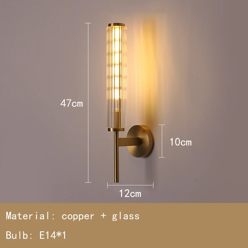 Imagem -06 - Modern Clear Glass Wall Light Gold Brass Indoor Foyer Lâmpada do Quarto E27 Bulbo Dropshipping Aisle Quarto Sconce