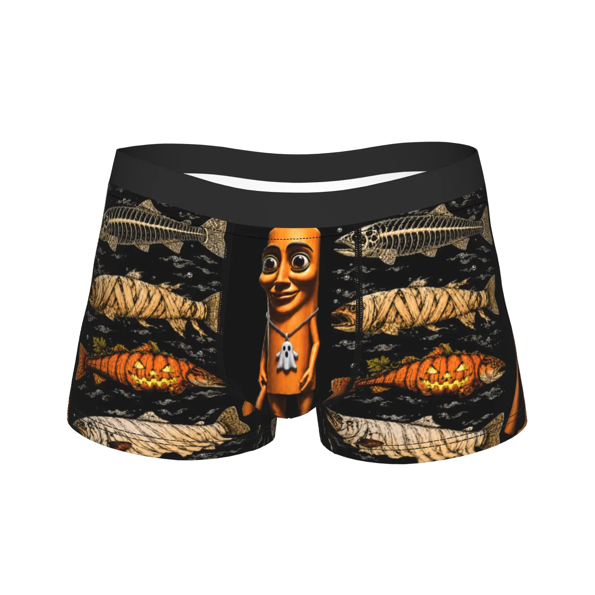 Tung Tung Tung Sahur Halloween Trout Ghost Pumpkin Skeleton Underwear Man Shorts Briefs Elastic Trunk Trenky Big Size Underpants